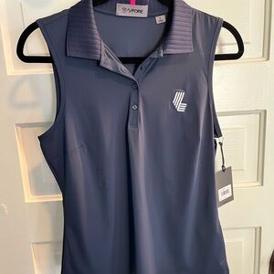 G/FORE x LIV Golf Women's Navy Blue Sleeveless Blouse